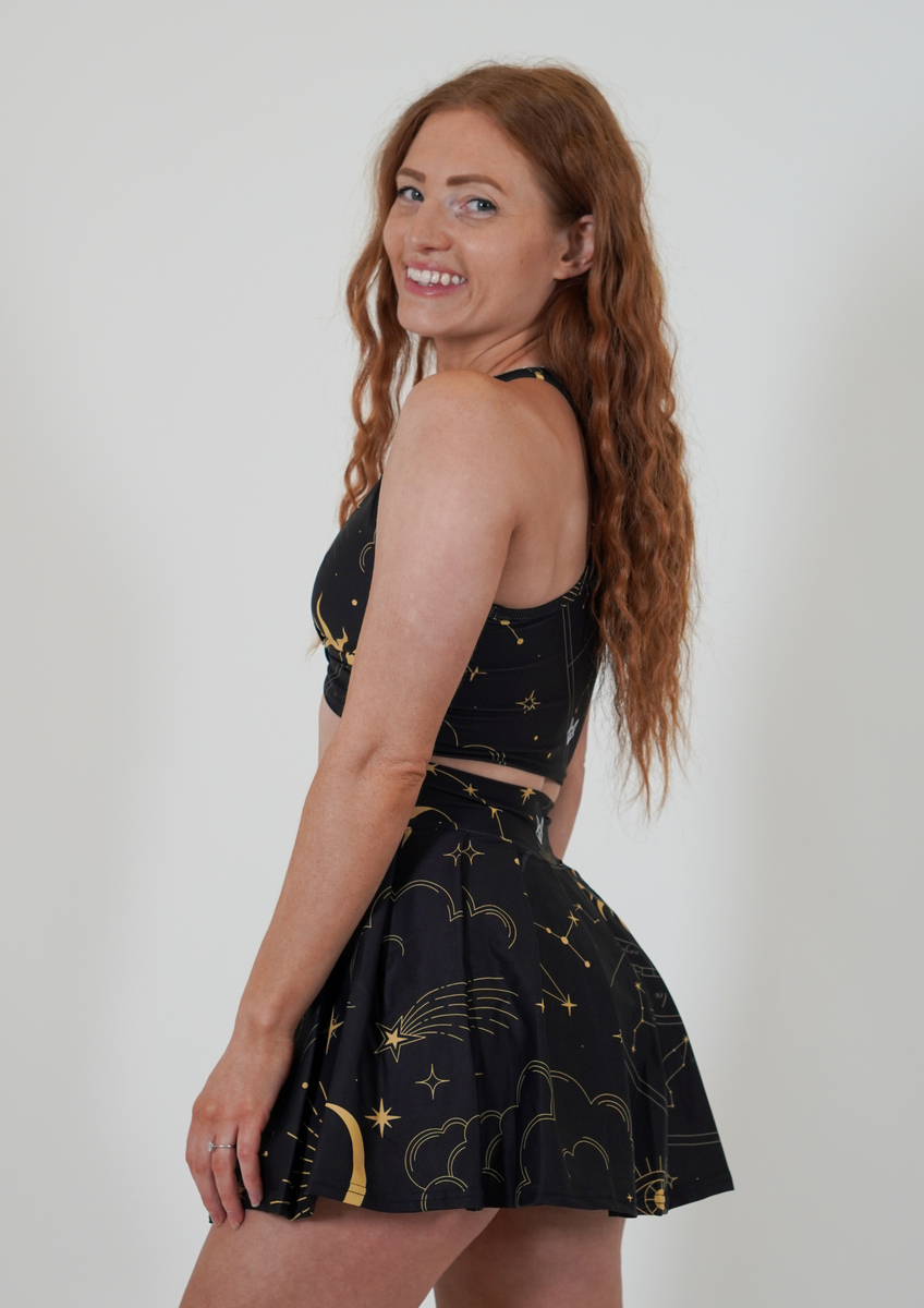 Celestial Dark Pleated Mini Skort